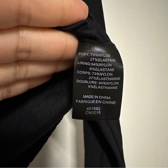 House of Harlow black ribbed bodysuit long sleeve collared collar Size L - Picture 6 of 7